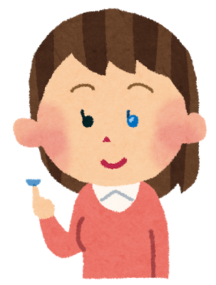 カラーコンタクトレンズを装用する女性のイラスト