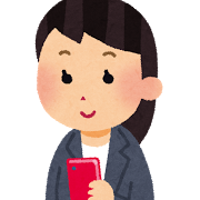 スマートフォンを使う女性のイラスト